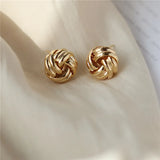 Twisted Ball 18K Gold Earrings