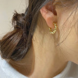 Twisted Hoops Earrings 18K Gold & 925S Silver