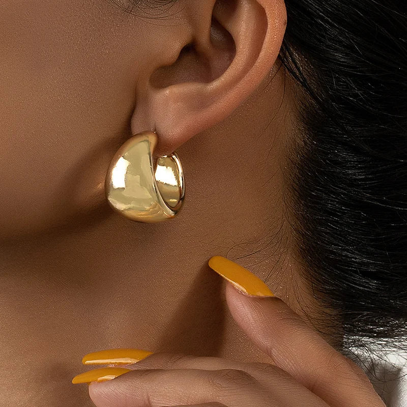 Chunky Hoops 18K Gold Coated & 925S Silver