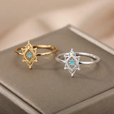 Hexagon Star Ring 18K Gold & 925S Silver