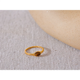 Natural Stone 18K Gold Ring