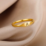 Alphabet Initial Letters Ring 18K Gold & 925S Silver