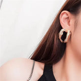 Oval Creoles 18k Gold & 925S Silver Earrings