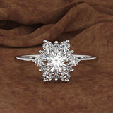 Dazzling 18K Gold & 925S Silver Flower Ring