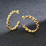 Twisted Hoops Earrings 18K Gold & 925S Silver