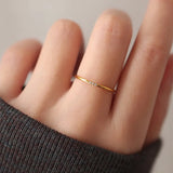 Thin Crystal Ring 18K Gold & 925S Silver