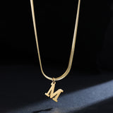 Alphabet Pendant 18K Gold Necklace