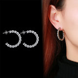 Twisted Hoops Earrings 18K Gold & 925S Silver