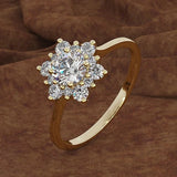 Dazzling 18K Gold & 925S Silver Flower Ring