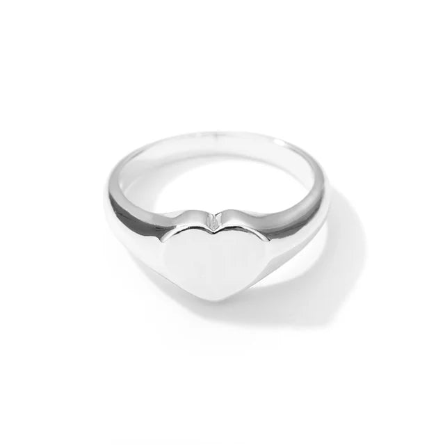 Heart Shaped Ring 18k Gold & 925S Silver