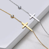 Crystal Cross Chain Bracelet 18K Gold & 925S Silver