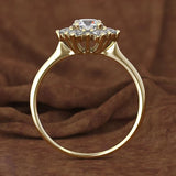 Dazzling 18K Gold & 925S Silver Flower Ring