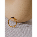 Natural Stone 18K Gold Ring