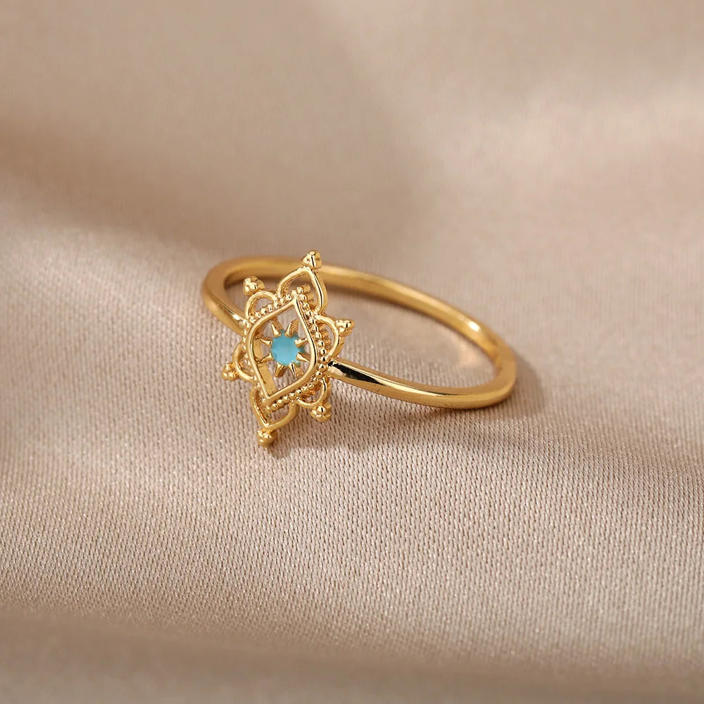 Hexagon Star Ring 18K Gold & 925S Silver