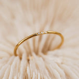 Thin Crystal Ring 18K Gold & 925S Silver