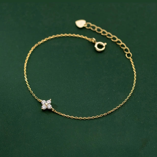 Zircon Flower Chain Bracelet