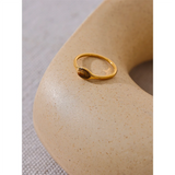 Natural Stone 18K Gold Ring