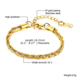 Twisted Rope Bracelet 18K Gold & 925S Silver