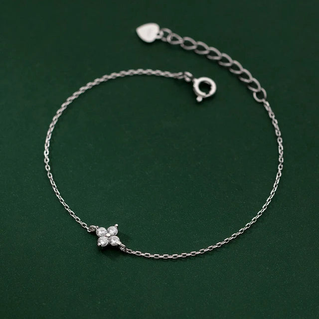 Zircon Flower Chain Bracelet