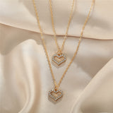 Crystal Heart 18K Gold & 925S Silver Necklace