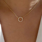 Crystal Ring 18K Gold & 925S Silver Necklace