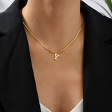 Alphabet Pendant 18K Gold Necklace