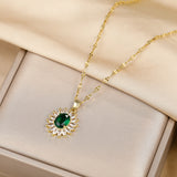 Green Gemstone 18K Gold Necklace