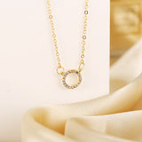 Crystal Ring 18K Gold & 925S Silver Necklace