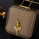 Ballerina Pendant 18K Gold Necklace