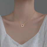 Crystal Ring 18K Gold & 925S Silver Necklace