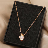 Hollow Square 18K Gold Necklace