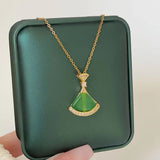 Crystal Pendant 18K Gold Necklace