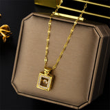 Crystal Pendant 18K Gold Necklace