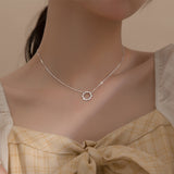 Crystal Ring 18K Gold & 925S Silver Necklace