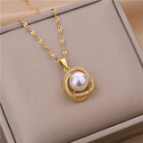 Crystal Pearl 18K Gold Necklace