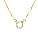 Crystal Ring 18K Gold & 925S Silver Necklace