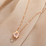 Hollow Square 18K Gold Necklace