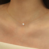 Solitaire Crystal 18K Gold Necklace